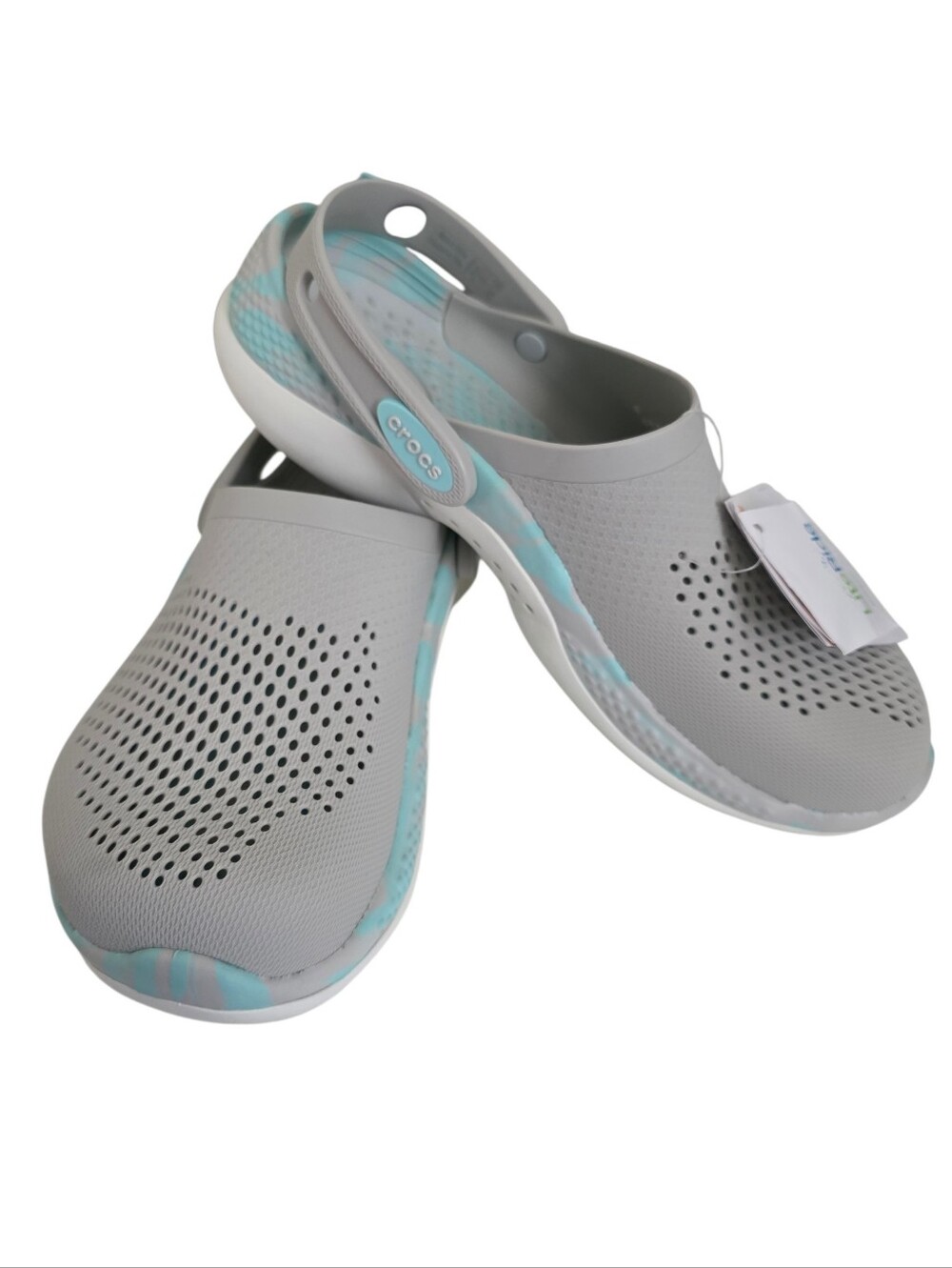 Crocs Literide 360 Marbled Clog Gray Turquoise Size M6 W8